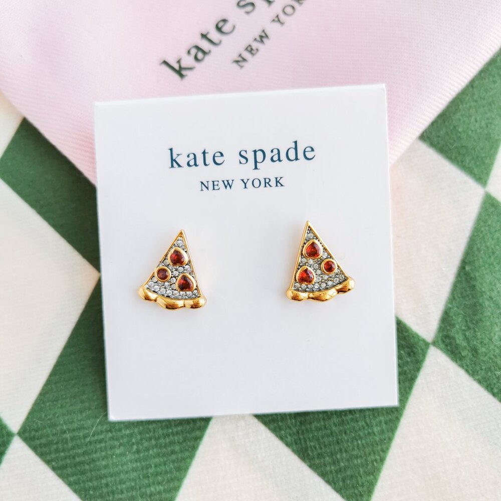 🎉Host Pick!🎉 Kate Spade Pizza My Heart Stud Earrings Gold Multicolor
